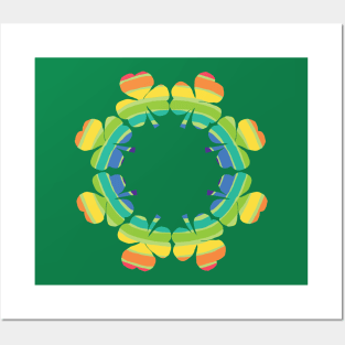 Lucky Shamrock Rainbow Ring for St Patricks Day Posters and Art